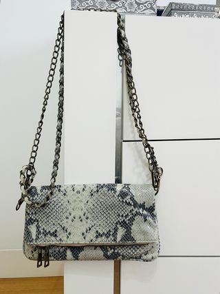 Bolso piel italiana gris