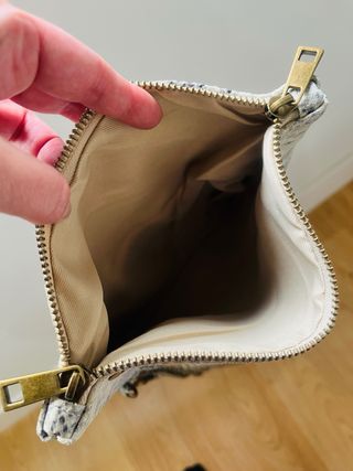 Bolso piel italiana gris