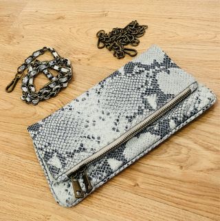 Bolso piel italiana gris