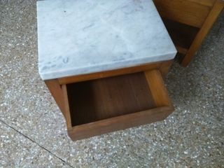 2 Mesitas de Noche Madera y Mármol
