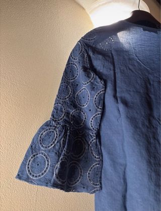 Maglietta blu maniche 3/4