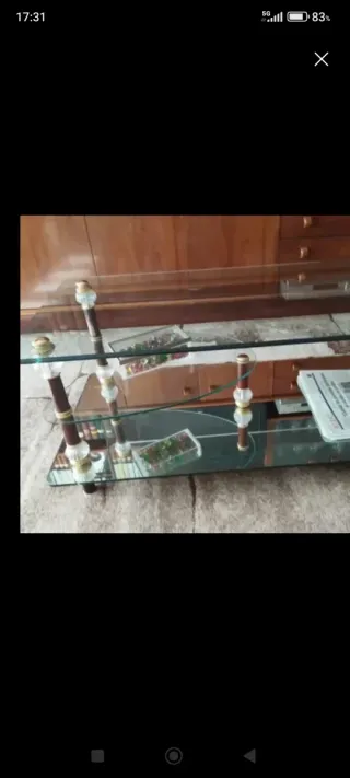 Mesa de salón cristal y madera 100x 50 cm