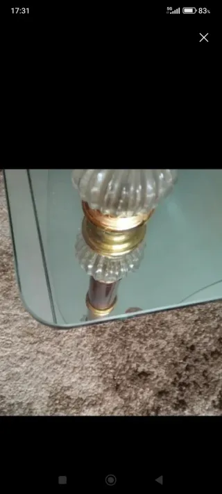 Mesa de salón cristal y madera 100x 50 cm