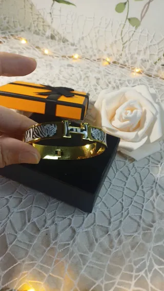 Pulsera Chapada Oro 18k Diseño Cebra