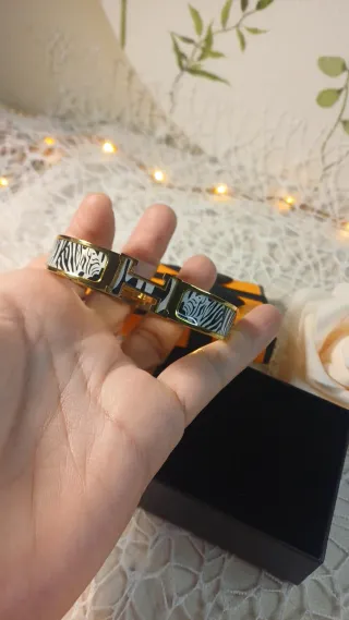 Pulsera Chapada Oro 18k Diseño Cebra