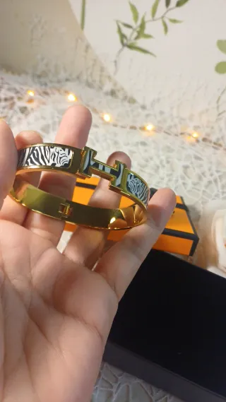 Pulsera Chapada Oro 18k Diseño Cebra