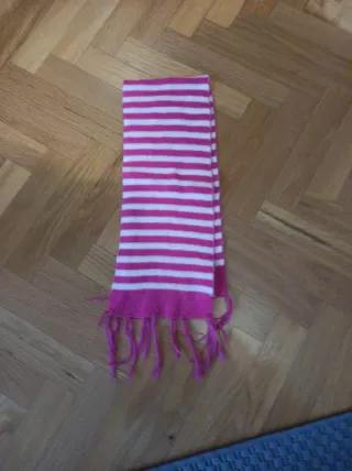 Bufanda niña rayas rosa y blanco