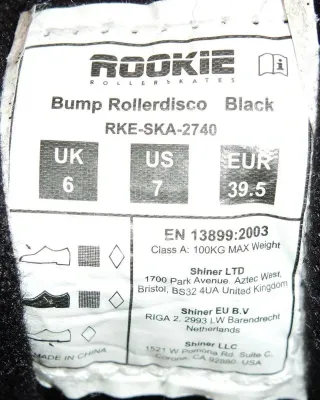 Rookie Bump Rollerdisco Black 39,5