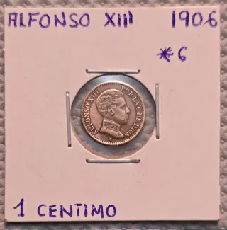 Alfonso XIII 1 Céntimo 1906 Cobre