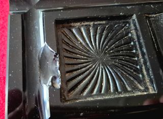 Tintero de cristal negro original