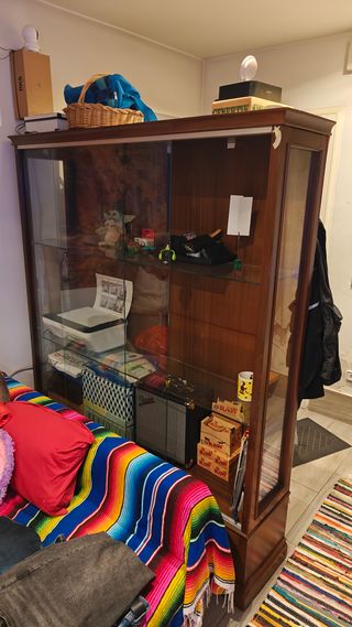 Vitrina de madera y cristal