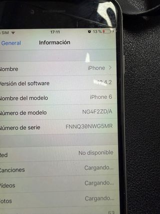 iPhone 6 64GB 89% Batería pantalla rota en una esq