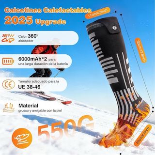 Calcetines Calefactables Eléctricos 2x6000mAh