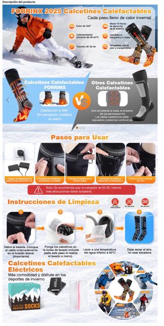 Calcetines Calefactables Eléctricos 2x6000mAh