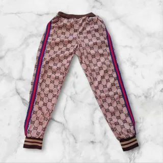 Pantaloni tuta Gucci monogram beige
