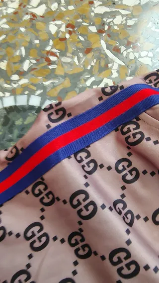 Pantaloni tuta Gucci monogram beige