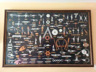 Cuadro Nudos Marinos Madera y Tela