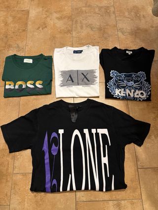 Pack 4 Camisetas: BOSS, Armani, Kenzo, Palm Angels