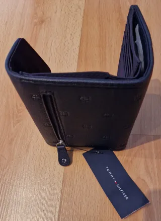 Cartera Tommy Hilfiger Plegable Negra/Azul