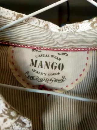 Blusa Mango XL Estampada Bolsillos