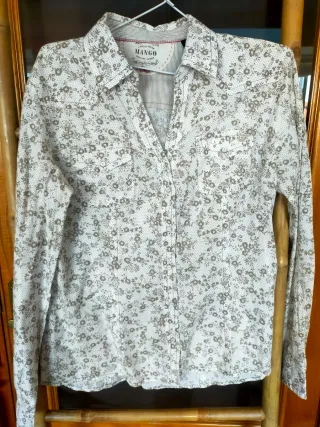 Blusa Mango XL Estampada Bolsillos