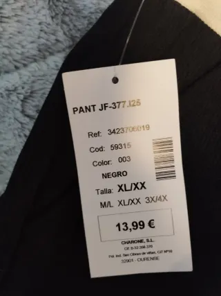 Pantalón negro mujer Talla XL