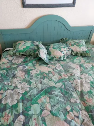 Juego de cama floral verde