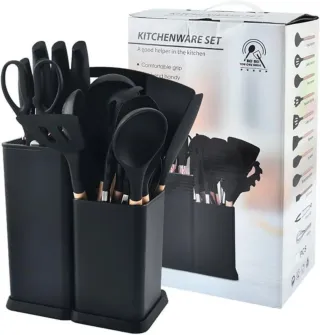 Set Utensili Cucina BEI BEI Silicone Legno