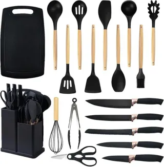 Set Utensili Cucina BEI BEI Silicone Legno