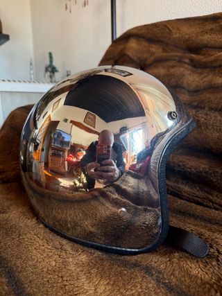 Capacete Cromado Vintage Bom Estado