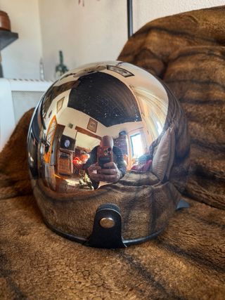 Capacete Cromado Vintage Bom Estado