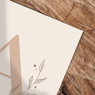 Foglio decorativo lettera A beige A5 per bambini