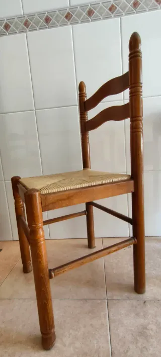 Sedia da cucina in legno e rattan