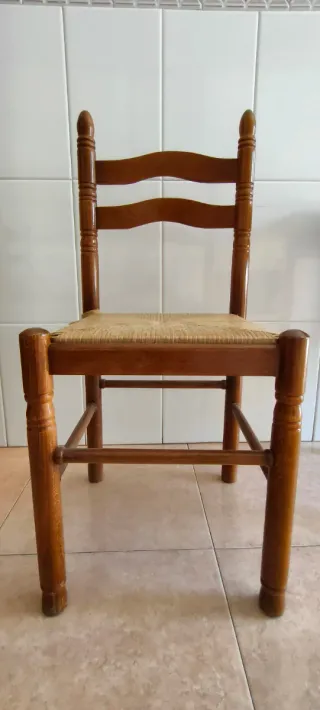 Sedia da cucina in legno e rattan