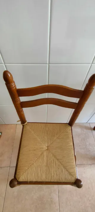 Sedia da cucina in legno e rattan