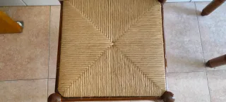 Sedia da cucina in legno e rattan