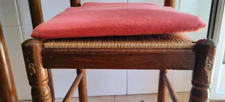 Sedia da cucina in legno e rattan