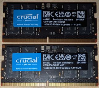 2x Crucial 16GB DDR5-5600 SODIMM RAM