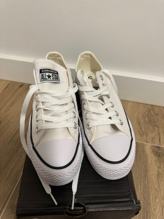 Sneakers Converse All Star Bianche con Plateau