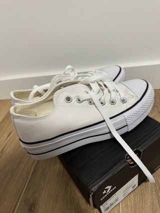 Sneakers Converse All Star Bianche con Plateau