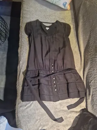 Vestido corto seda negro