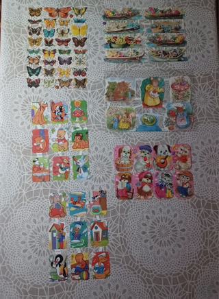 6 lminas antiguos cromos de picar variados