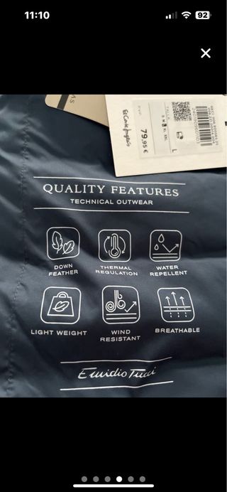 Chaleco acolchado Emidio Tuchi azul oscuro