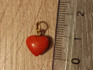 Ciondolo Cuore Corallo e Oro 750