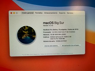 MacBook Pro 15 Doble Gráfica (No Imagen)