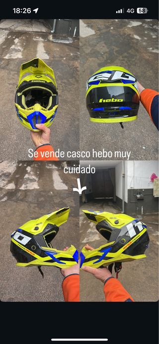 Casco Hebo Motocross Amarillo