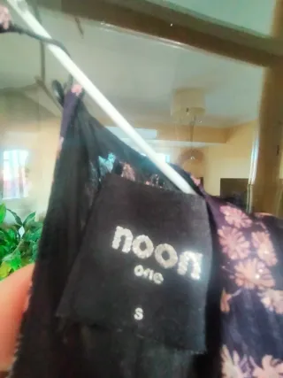 Vestido Negro Estampado Noon One Talla S