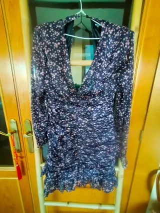 Vestido Negro Estampado Noon One Talla S