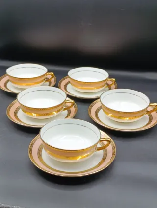 Set di 5 tazze da tè in porcellana Limoges
