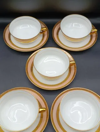 Set di 5 tazze da tè in porcellana Limoges